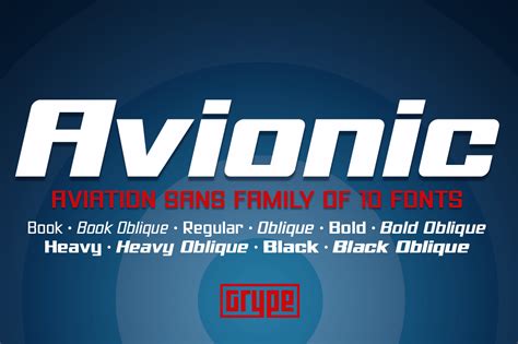 Avionic Font Family By Grype Font Bros