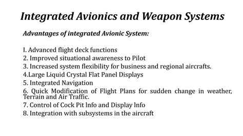 Avionics Systems for Improved Pilot Awareness