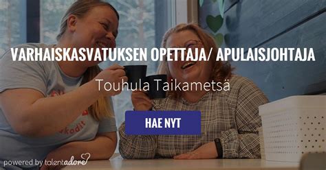 Avoin työpaikka: Varhaiskasvatuksen opettaja/apulaisjohtaja