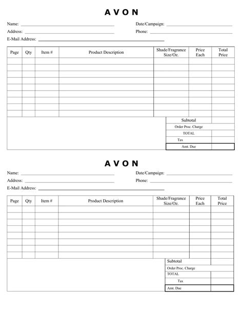 Avon Order Form the Form in Seconds Fill Out and Sign Printable PDF