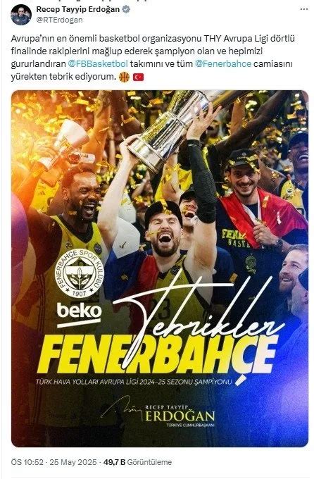 Avrupa'nın en büyüğü Fenerbahçe: Euroleague'de tarihi şampiyonluk. 