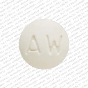 Aw pill white round. Enter the imprint code that appears on the pill. Example: L484; Select the the pill color (optional). Select the shape (optional). Alternatively, search by drug name or NDC code using the fields above. Tip: Search for the imprint first, then refine by color and/or shape if you have too many results. 