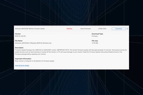 Aw3225qf firmware.  The update, listed on Dell’s website, is Driver Model: Alien...