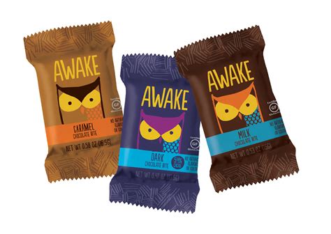 Awake chocolate. Contains 50 - 0.48 Ounce Awake Caffeinated Chocolate Bites GET ENERGIZED: Each delicious bite contains the caffeine equivalent of 1/2 cup of coffee with no bitter aftertaste. A delicious, convenient and effective alternative to coffee and energy drinks. 