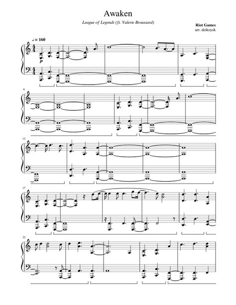 Awaken- League of Legends Sheet music for Piano (Solo)