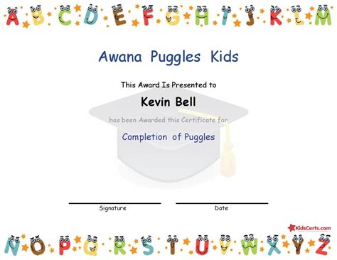 Awana Certificate Templates
