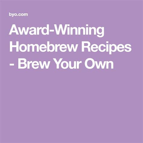 Award-Winning Homebrew Recipes - Brew Your Own