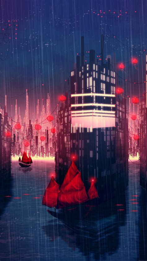 Awesome Anime Rainy City Wallpapers - WallpaperAccess