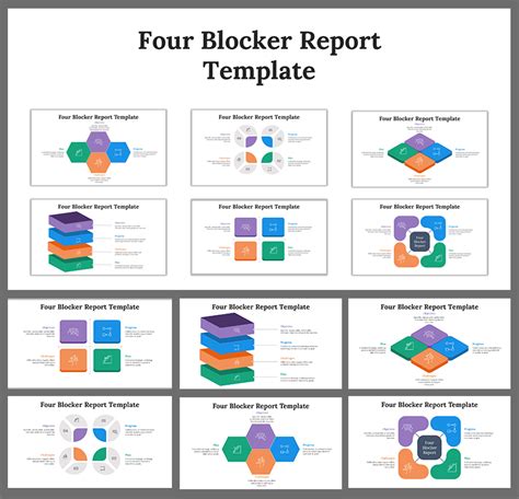 Awesome Four Blocker Report Template Presentation Design
