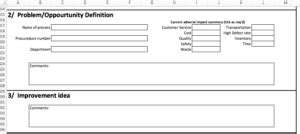 Awesome Kaizen idea sheet in Excel