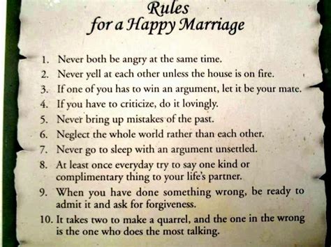 Awesome Quotes Ten Rules for a Happy Marriage...
