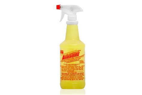 Awesome spray. Read the instructions on the Awesome Cleaner bottle to determine if it needs to be diluted with water. If dilution is required, follow the recommended ratio and mix the cleaner with water in a separate container. Step 4: Apply The Cleaner. Pour or spray a sufficient amount of Awesome Cleaner onto the stained or soiled areas of the … 