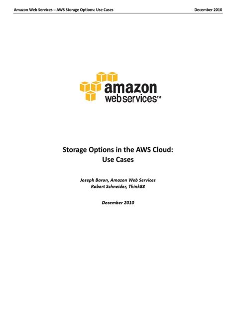 Aws Storage Use Cases Amazon Web Services Pdf Pdf