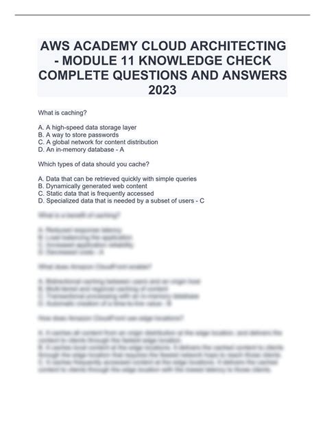 Aws academy cloud developing knowledge check answers.  Questions and answers, VERIF...