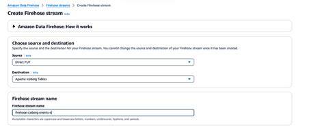 Aws firehose iceberg.  Using Firehose, you can route records from a single stream...