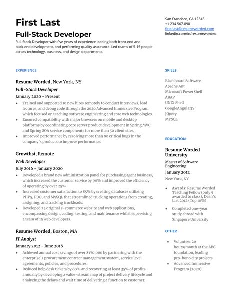 Aws full stack developer resume.  📋 Description &bull; Backend szolg&aacute...