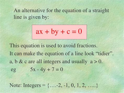 Ax by c. Sep 30, 2021 · A straight line is represented by an equation of the form Ax+By+C=0 Ax+ By +C = 0 . In this case A A, B B and C C are arbitrary constants. A A and B B cannot both be 0 0 and x x and y y are variables. Divide the equation by B B and rearranging the terms yield, Substitute \frac {-A} {B}=m B−A = m and \frac {-C} {B}=c B−C = c to get y=mx+c y ... 