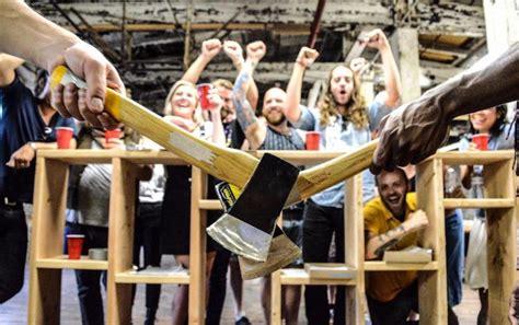The cost per person is $42 with as many as 12 people allowed per lane. Our trained professionals will be close by to help guide you, overseeing your axe throwing training and then will give you great game ideas to keep your experience exciting. So if you’re looking for something new and fun to do in Philly, try axe throwing at Bury The .... 