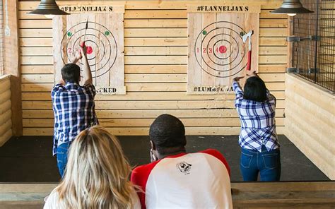 Axe throwing madison. Popular Axe-Throwing Establishment Now Open in Madison (Sept. 19, 2019) Madison, WI – FlannelJax’s, a popular axe-throwing and Lumberjack Sports experience, opened it newest location on September 10 at 6704 Watts Road in Madison, Wisconsin.. The growing chain features axe and lumberjack-related activities, including … 