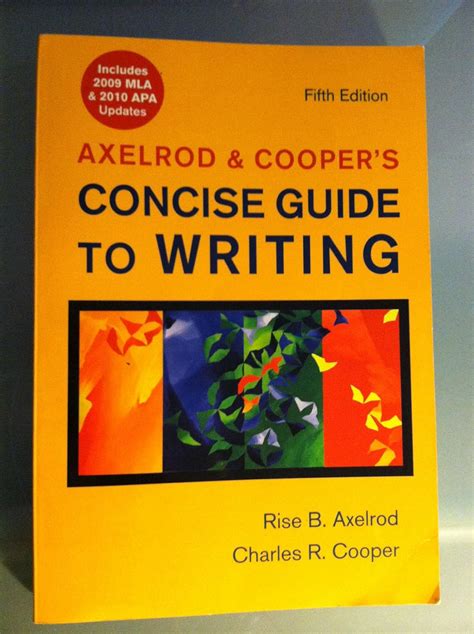 Axelrod coopers concise guide to writing. - Fascias papel de los tejidos en la mecanica humana spanish edition.