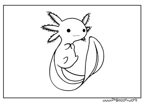 Axolotl Coloring Cute Axolotl Pngmoon Axolotl, Coloring pages