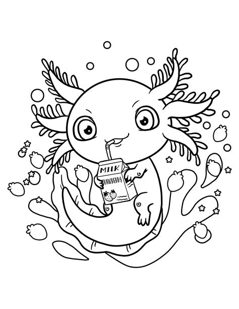 Axolotl Printable Coloring Pages