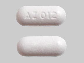 AZ 345 Pill - white oval. Pill with imprint A