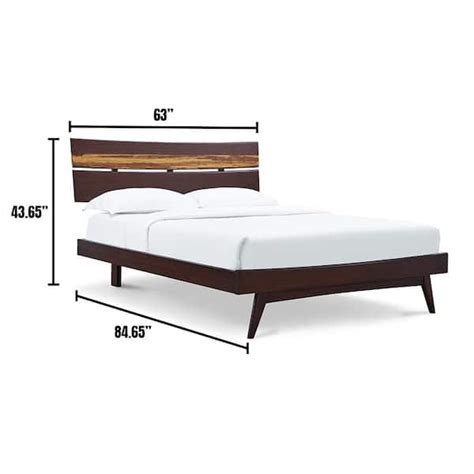 Azara Sable Dark Brown Wood Queen Platform Bed - The Home Depot