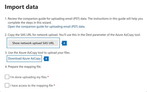 Azcopy error.  For administrators: Learn how to use network upload to ...