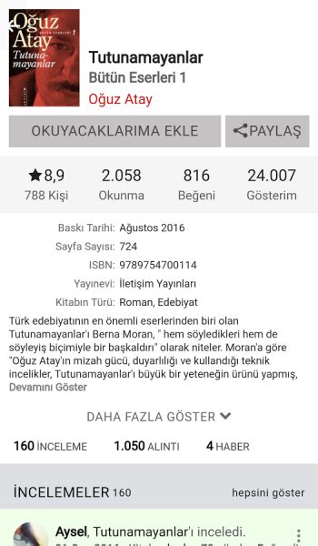 Azize (@Kitap_yalnizligi) 1000Kitap'ta 1000Kitap.