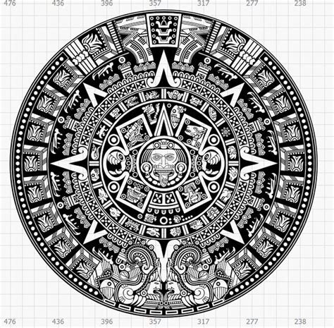 Aztec Calendar Stenci