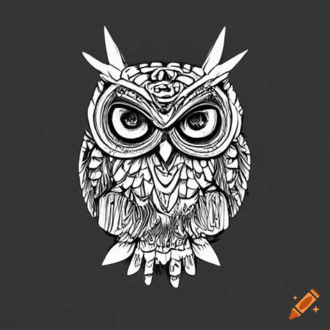 Aztec Owl Drawing