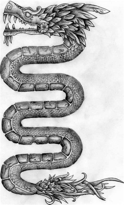 Aztec Snake Drawing