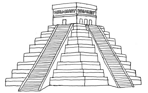 Aztec Temple Drawing
