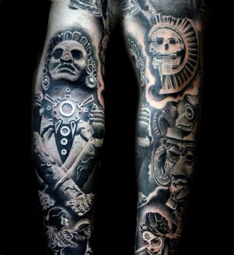 Details images of aztec god tattoo designs by