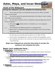 Aztec maya olmec and inca webquest answer key.  Aztec, Maya, and Incan WebQuest ...