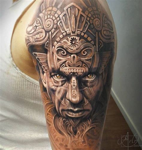 Discover the stunning Aztec tattoo sleeve desi