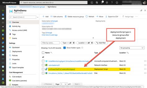 Azure ARM template deploymentScripts Thinking aloud