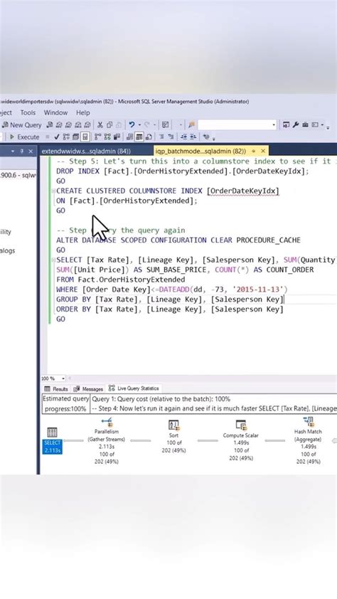 Azure SQL on Twitter: "Create a columnstore index and lower …