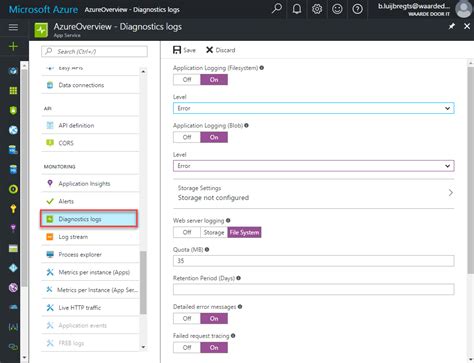 Azure signalr service logging.  Nov 12, 2025 · Enable the Application Logging (Filesystem)...