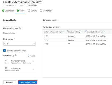 Azure synapse external table partition.  Note: Your query to create the table if y...