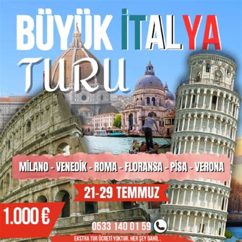 BÜYÜK İTALYA & YUNANİSTAN & BALKAN TURU/Otobüs ile.