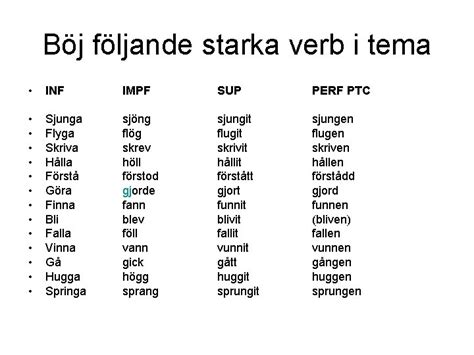 Böj verb
