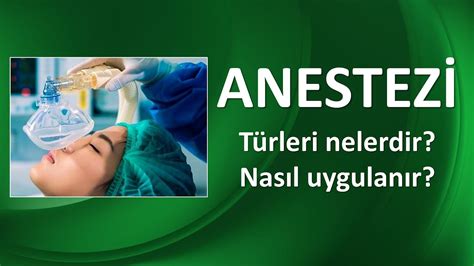 Bölgesel anestezi türleri