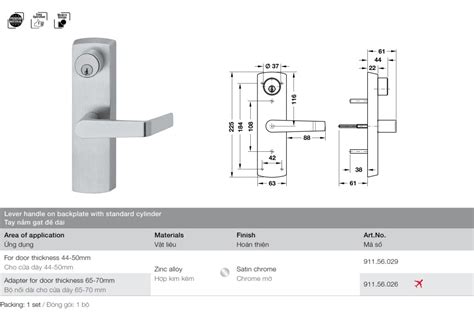 Bộ Nối Dài Cửa Thoát Hiểm 65-70mm Hafele 911.56.026