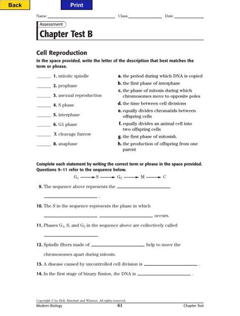 B Cell Test Reproduction Chapter