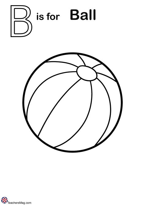 B Is For Ball Coloring Page 2 Coloring Pages