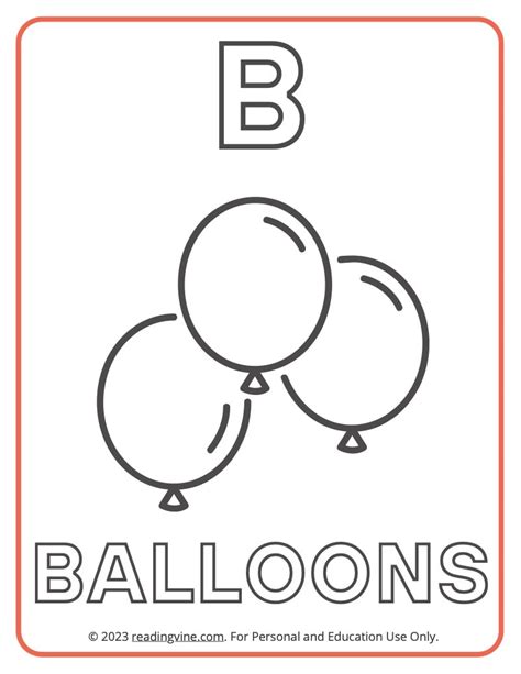 B Is For Balloon Coloring Pages Letter B Coloring Pages Coloring
