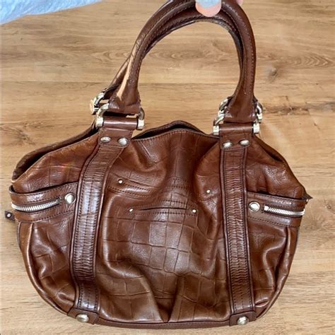 B MAKOWSKY BROWN LEATHER HANDBAG PURSE SHOULDER BAG ZIP …