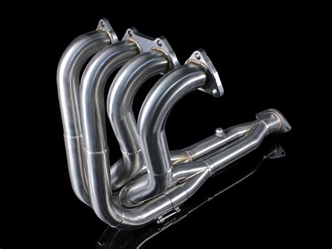 B series headers. In stock! PLM Private Label Mfg. Power Driven H-Series Ramhorn 4-1 Header Features: 304 Stainless steel One year warranty Hand TIG welded Long tube header 4-1 merge collector True 2.5" exhaust collector CNC machined manifold flanges Flange is .38" thick 18 gauge, mandrel bend tubing Two piece slip-fit design Includes g 